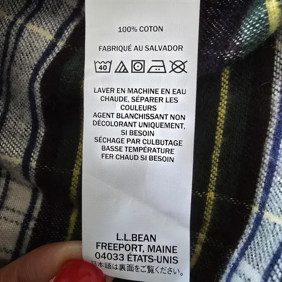 L L Bean Scotch Plaid Flannel Traditional Fit Size S - Picture 7 of 8